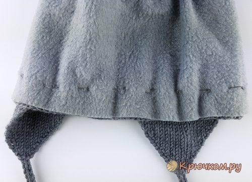 Подклад для вязаной шапки